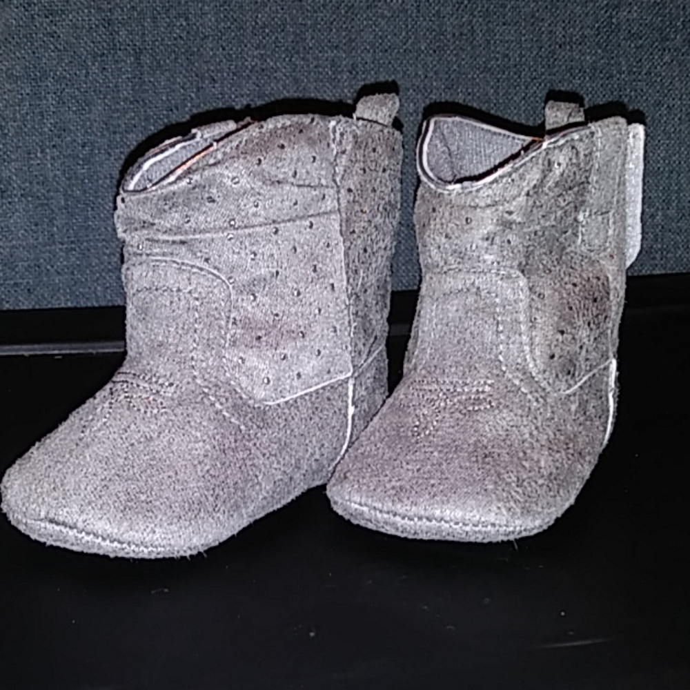 6-9 month gray booties